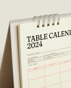 Stationery*ZARA Home 2024 Desk Calendar Cream