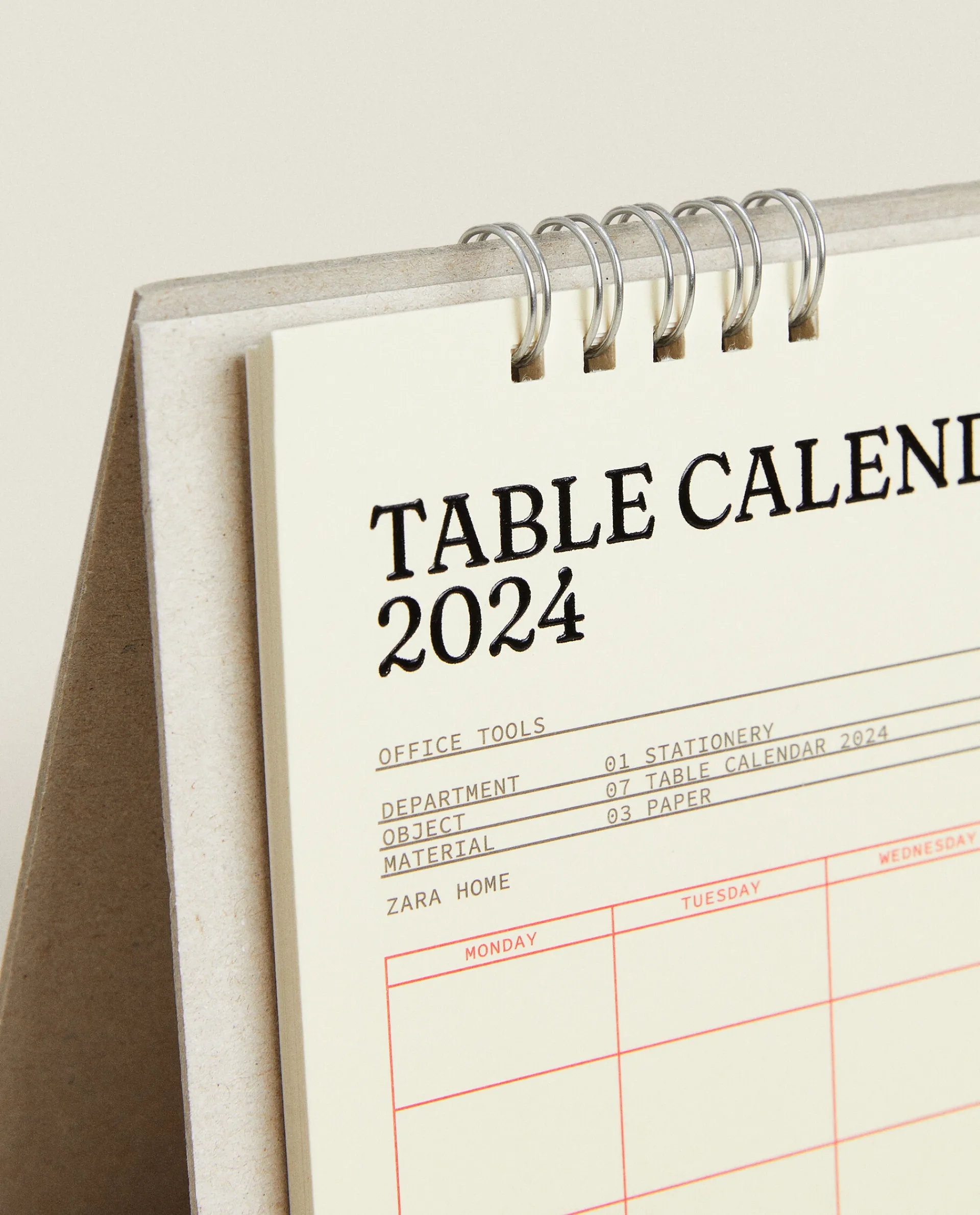 Stationery*ZARA Home 2024 Desk Calendar Cream