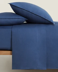 Duvet Covers*ZARA Home (140 Gsm) Linen Duvet Cover Blue