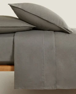 Duvet Covers*ZARA Home (140 Gsm) Washed Linen Duvet Cover Grey