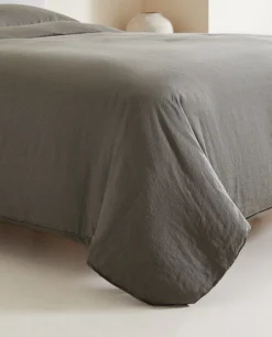 Duvet Covers*ZARA Home (140 Gsm) Washed Linen Duvet Cover Grey