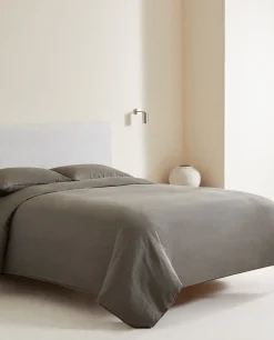 Fitted Sheets*ZARA Home (140 Gsm) Washed Linen Fitted Sheet Grey