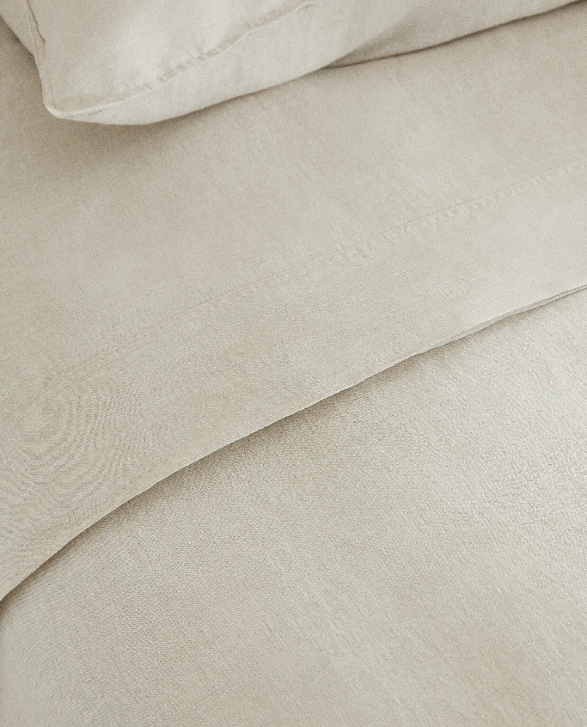 Fitted Sheets*ZARA Home (160 Gsm) Washed Linen Fitted Sheet Natural Colour