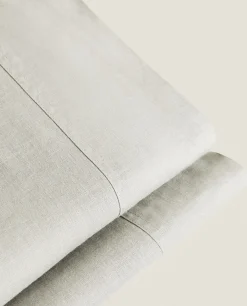 Flat Sheets*ZARA Home (140 Gsm) Washed Linen Flat Sheet Green