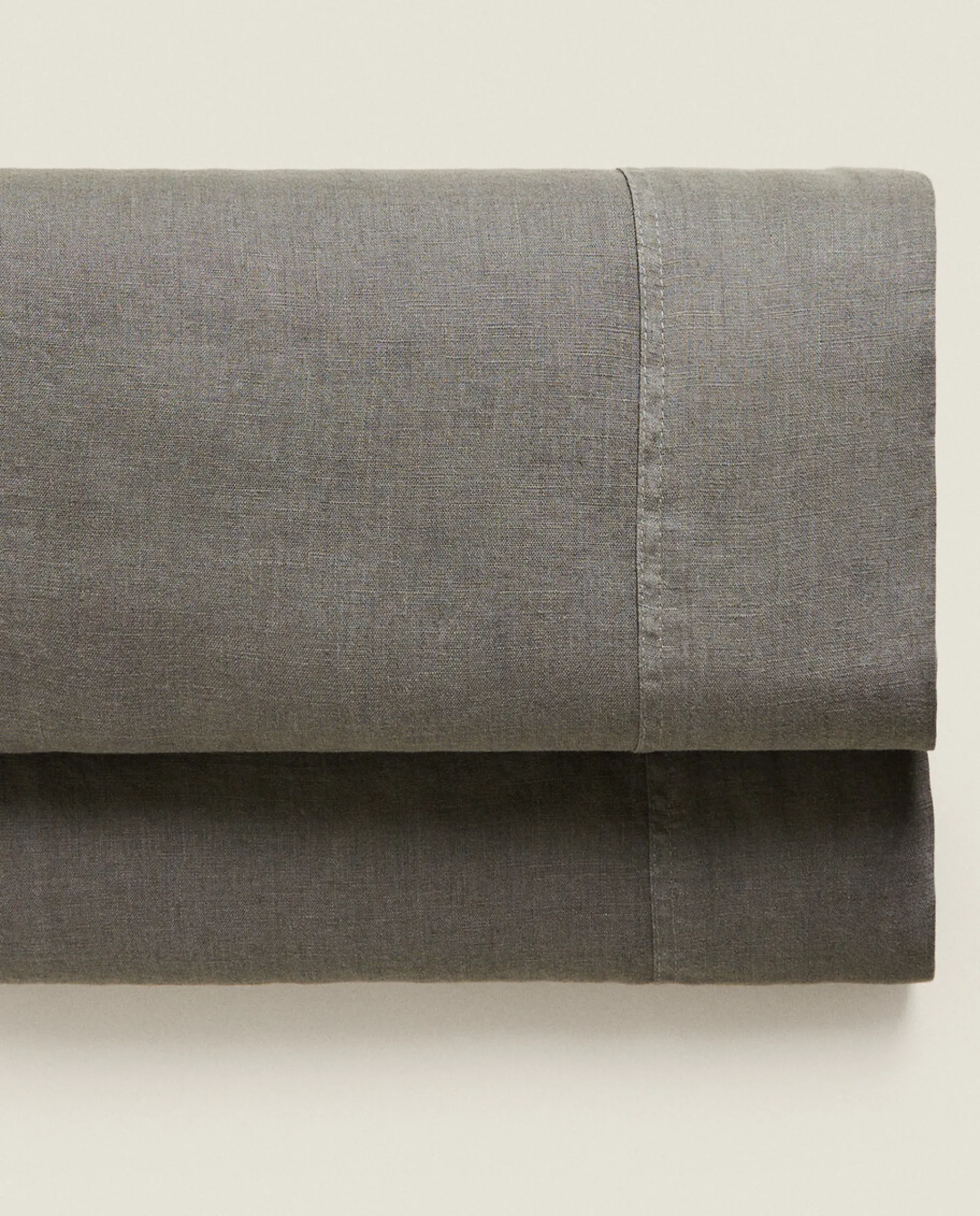 Flat Sheets*ZARA Home (140 Gsm) Washed Linen Flat Sheet Grey