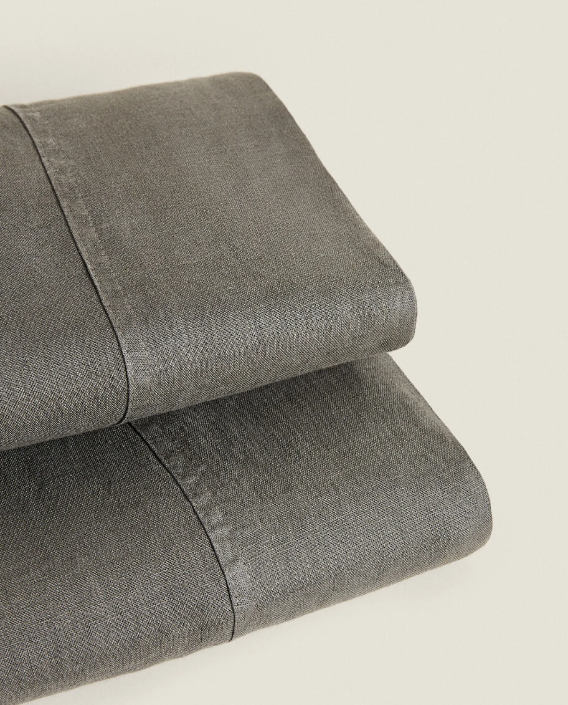Flat Sheets*ZARA Home (140 Gsm) Washed Linen Flat Sheet Grey