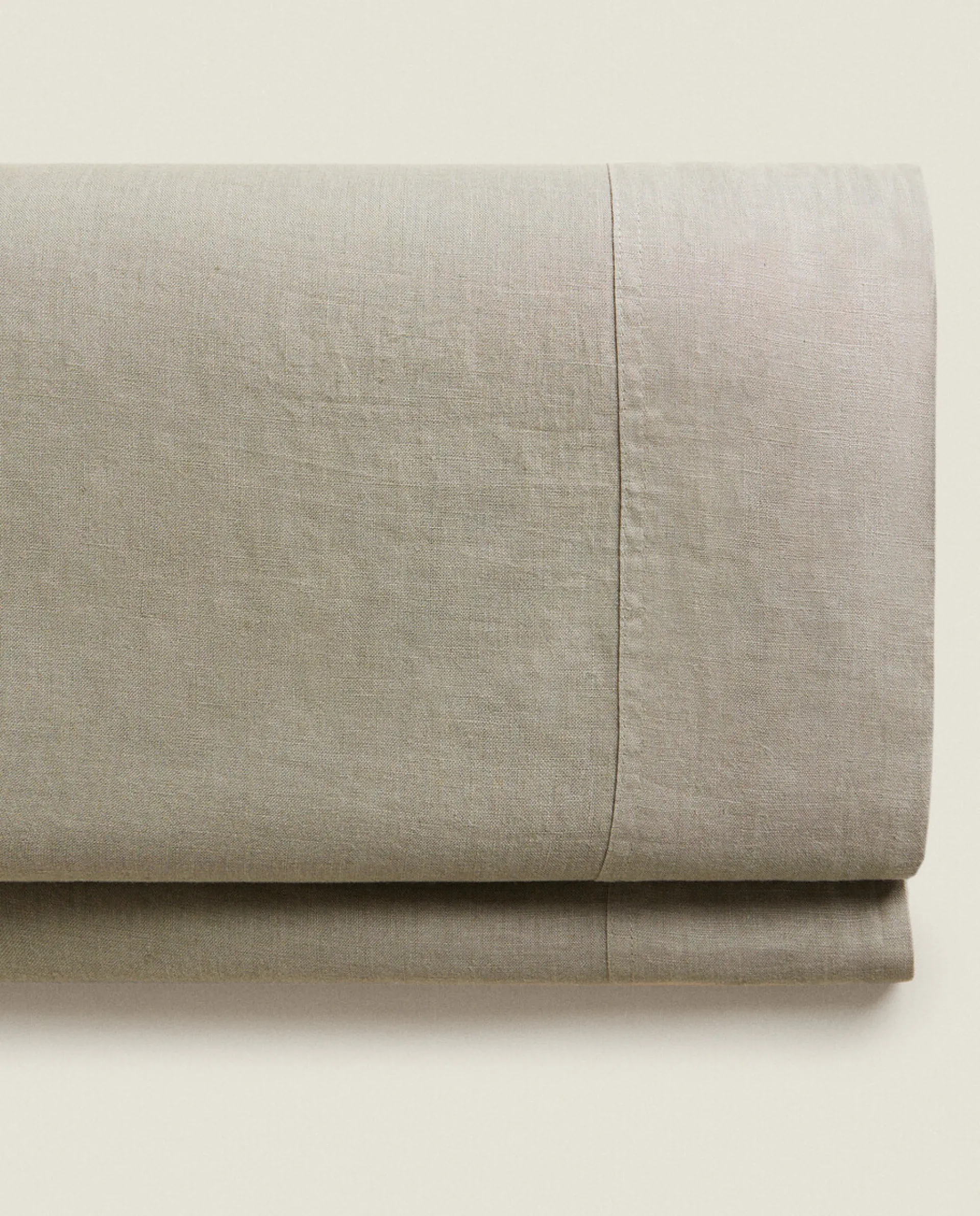Flat Sheets*ZARA Home (140 Gsm) Washed Linen Flat Sheet Middle Grey