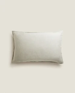 Pillowcases*ZARA Home (140 Gsm) Washed Linen Pillowcase Green