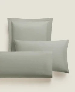 Pillowcases*ZARA Home (180 Thread Count) Cotton Percale Pillowcase Green