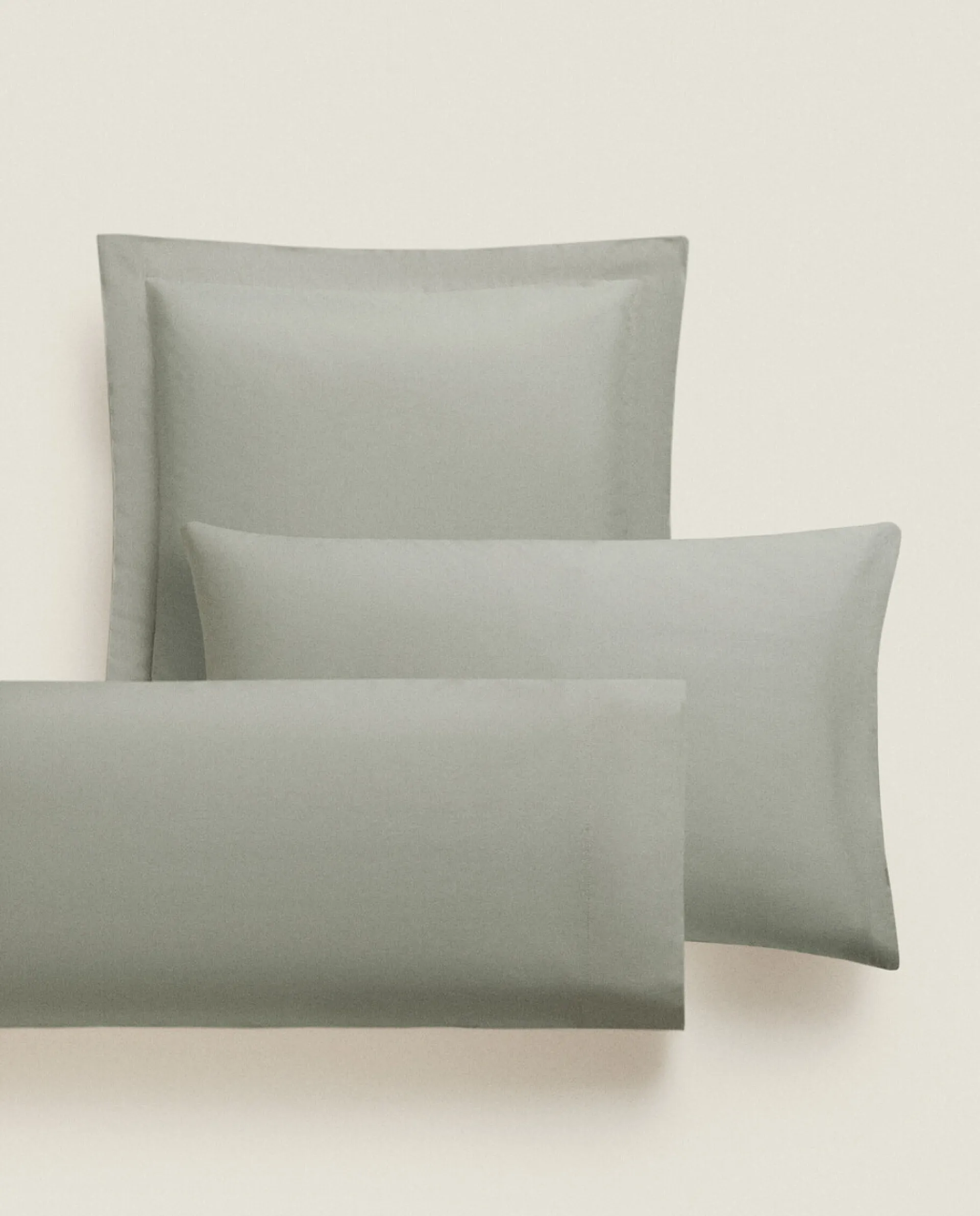 Pillowcases*ZARA Home (180 Thread Count) Cotton Percale Pillowcase Green