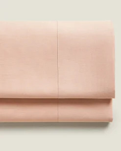 Flat Sheets*ZARA Home (180 Thread Count) Cotton Percale Flat Sheet Pink
