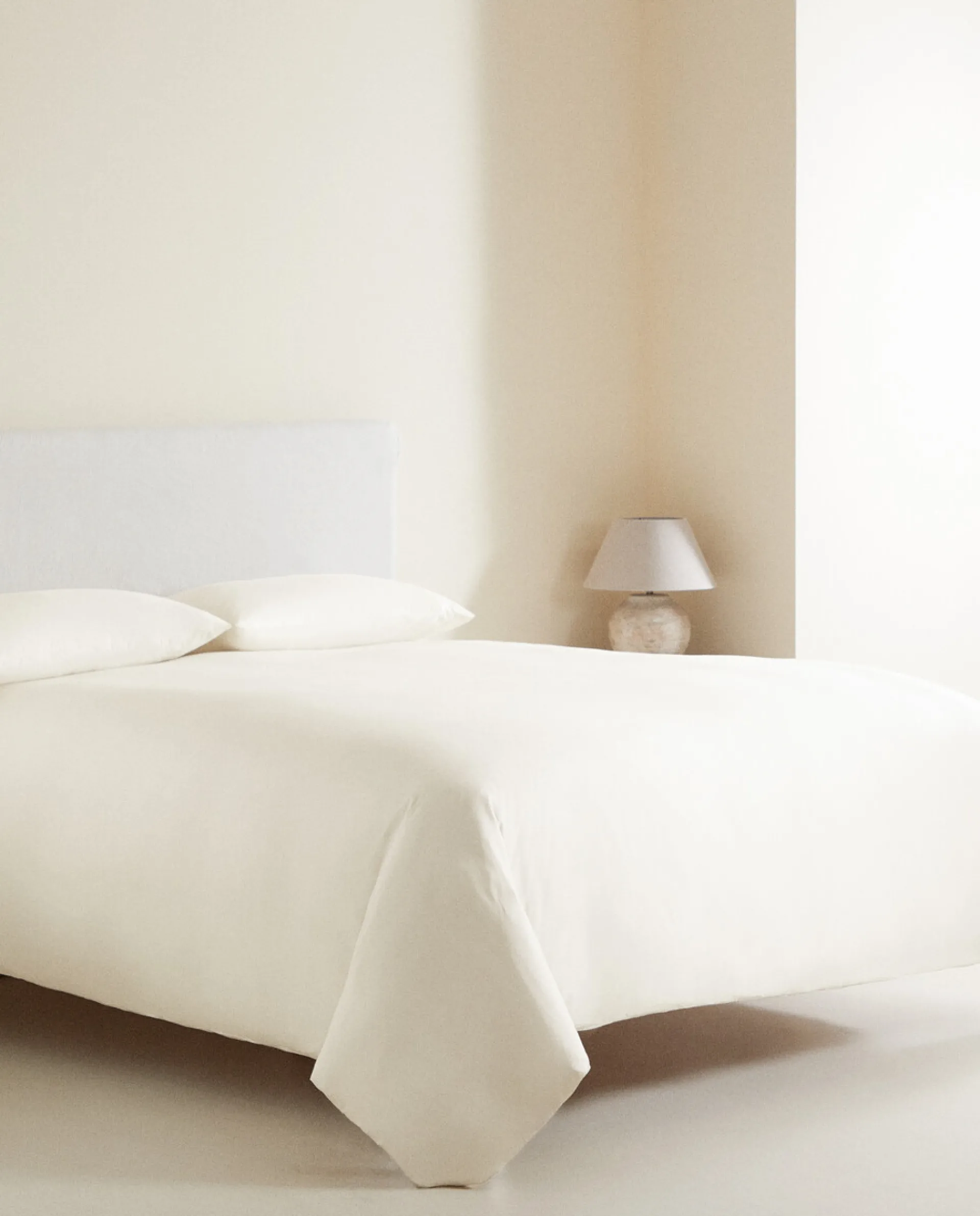 Fitted Sheets*ZARA Home (180 Thread Count) Cotton Percale Fitted Sheet Oyster White