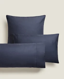 Pillowcases*ZARA Home (300 Thread Count) Cotton Percale Pillowcase Navy
