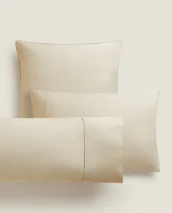 Pillowcases*ZARA Home (300 Thread Count) Cotton Percale Pillowcase Beige