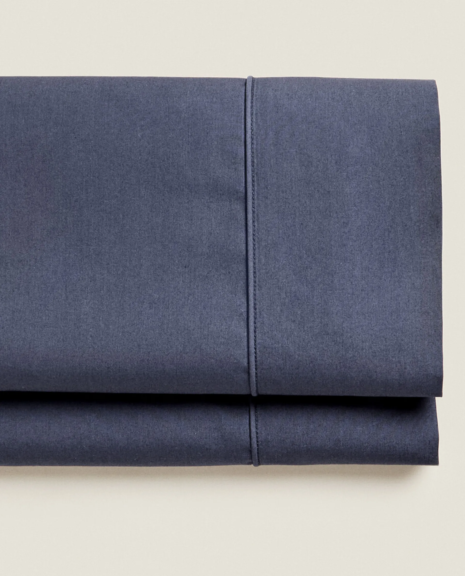 Flat Sheets*ZARA Home (300 Thread Count) Cotton Percale Flat Sheet Navy