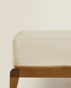 Fitted Sheets*ZARA Home (300 Thread Count) Cotton Percale Fitted Sheet Beige