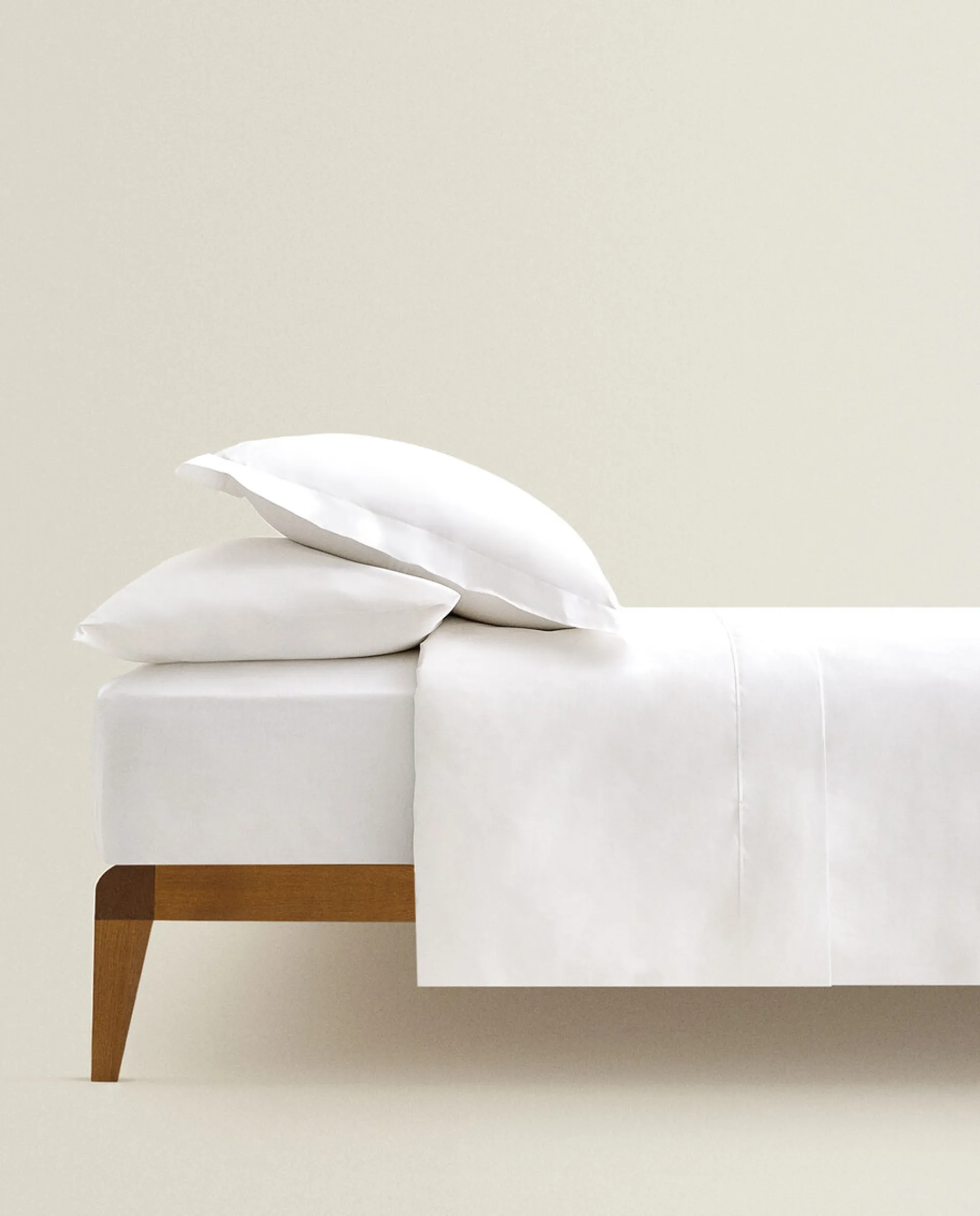 Fitted Sheets*ZARA Home (180 Thread Count) Cotton Percale Fitted Sheet White