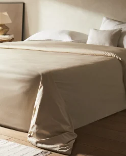 Duvet Covers*ZARA Home (300 Thread Count) Cotton Percale Duvet Cover Beige