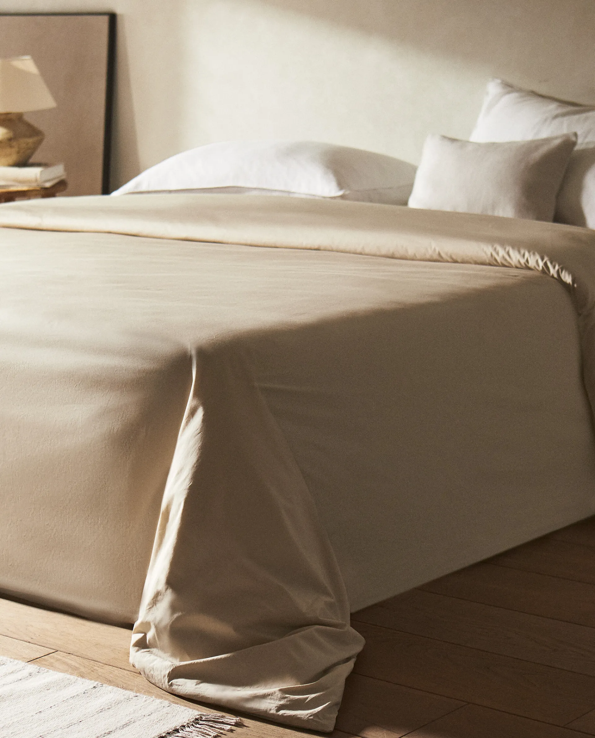 Duvet Covers*ZARA Home (300 Thread Count) Cotton Percale Duvet Cover Beige