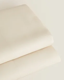 Flat Sheets*ZARA Home (180 Thread Count) Cotton Percale Flat Sheet Beige