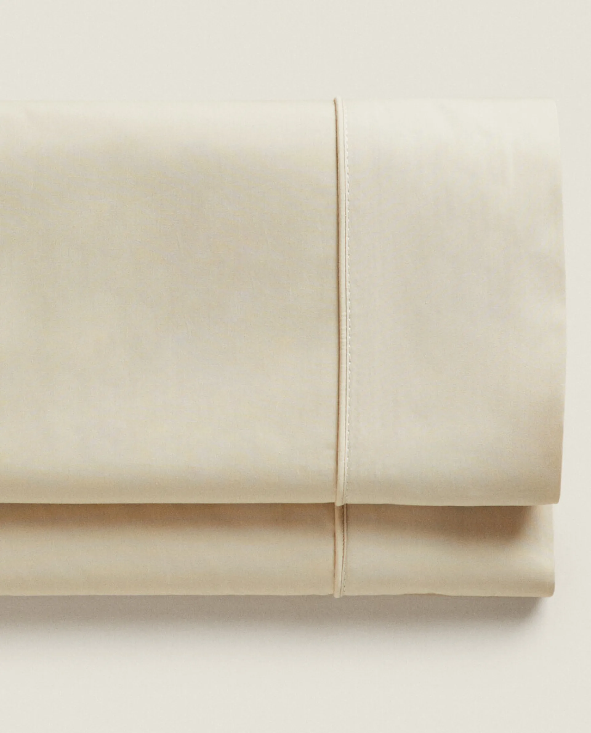 Flat Sheets*ZARA Home (300 Thread Count) Cotton Percale Flat Sheet Beige