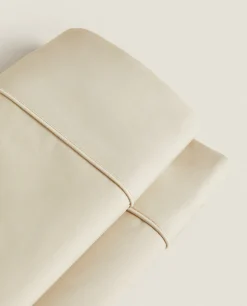 Flat Sheets*ZARA Home (300 Thread Count) Cotton Percale Flat Sheet Beige