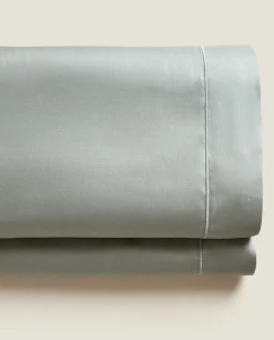 Flat Sheets*ZARA Home (300 Thread Count) Cotton Sateen Flat Sheet Verde