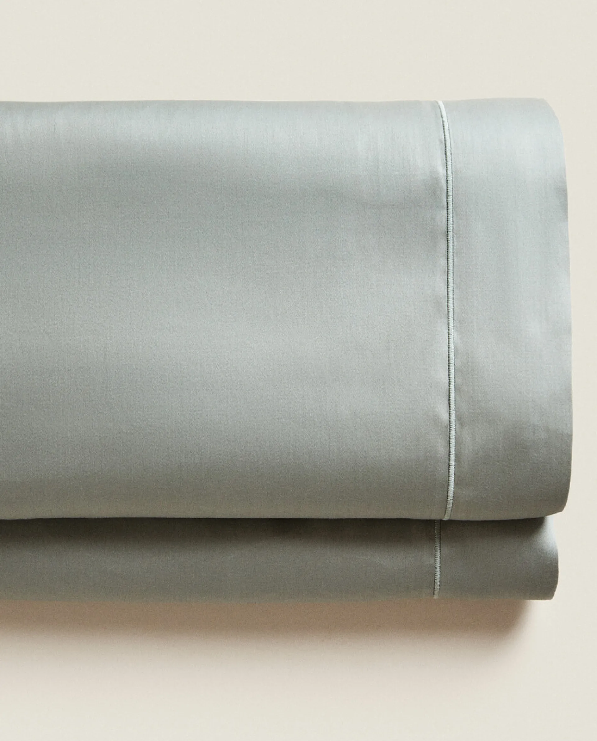 Flat Sheets*ZARA Home (300 Thread Count) Cotton Sateen Flat Sheet Verde