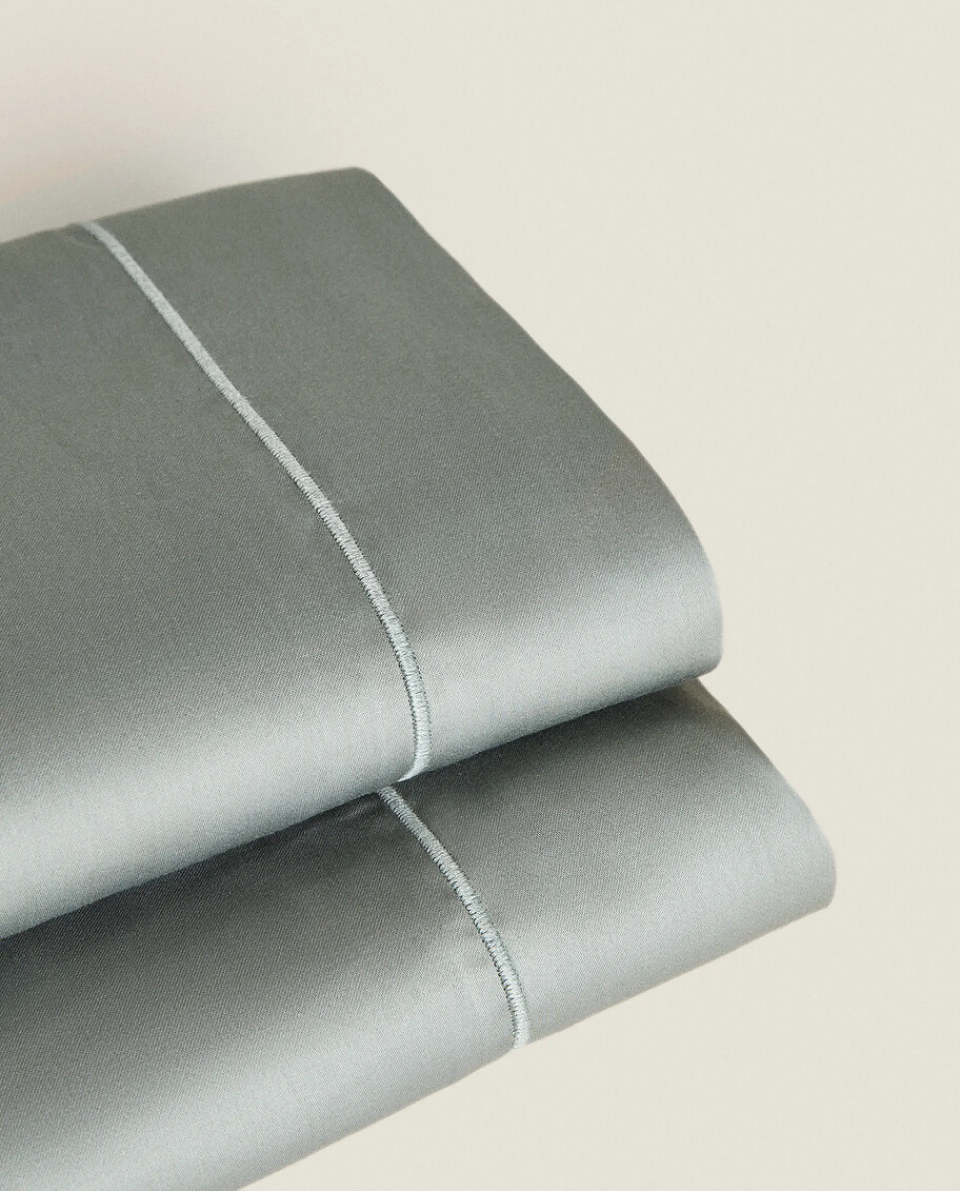 Flat Sheets*ZARA Home (300 Thread Count) Cotton Sateen Flat Sheet Verde