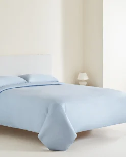 Flat Sheets*ZARA Home (300 Thread Count) Cotton Sateen Flat Sheet Azul