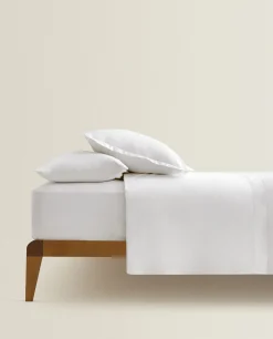 Flat Sheets*ZARA Home (300 Thread Count) Cotton Sateen Flat Sheet Blanco