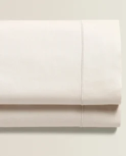 Flat Sheets*ZARA Home (300 Thread Count) Cotton Sateen Flat Sheet Beige