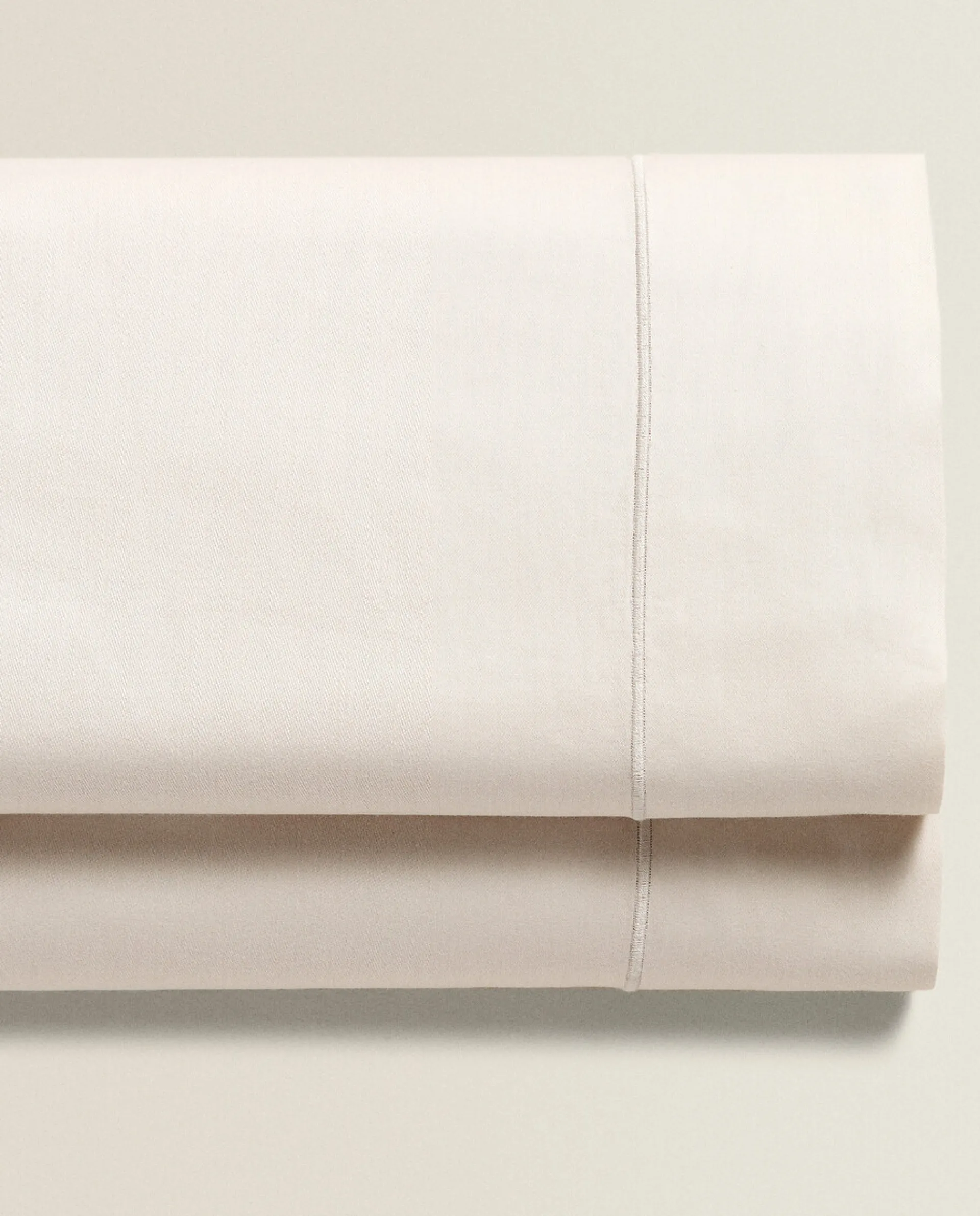 Flat Sheets*ZARA Home (300 Thread Count) Cotton Sateen Flat Sheet Beige