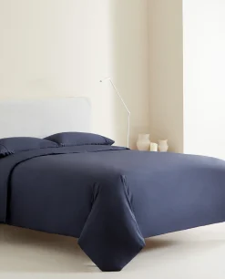 Fitted Sheets*ZARA Home (300 Thread Count) Percale Fitted Sheet Navy