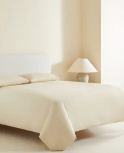 Duvet Covers*ZARA Home (300 Thread Count) Striped Washed Sateen Duvet Cover Butter Yellow