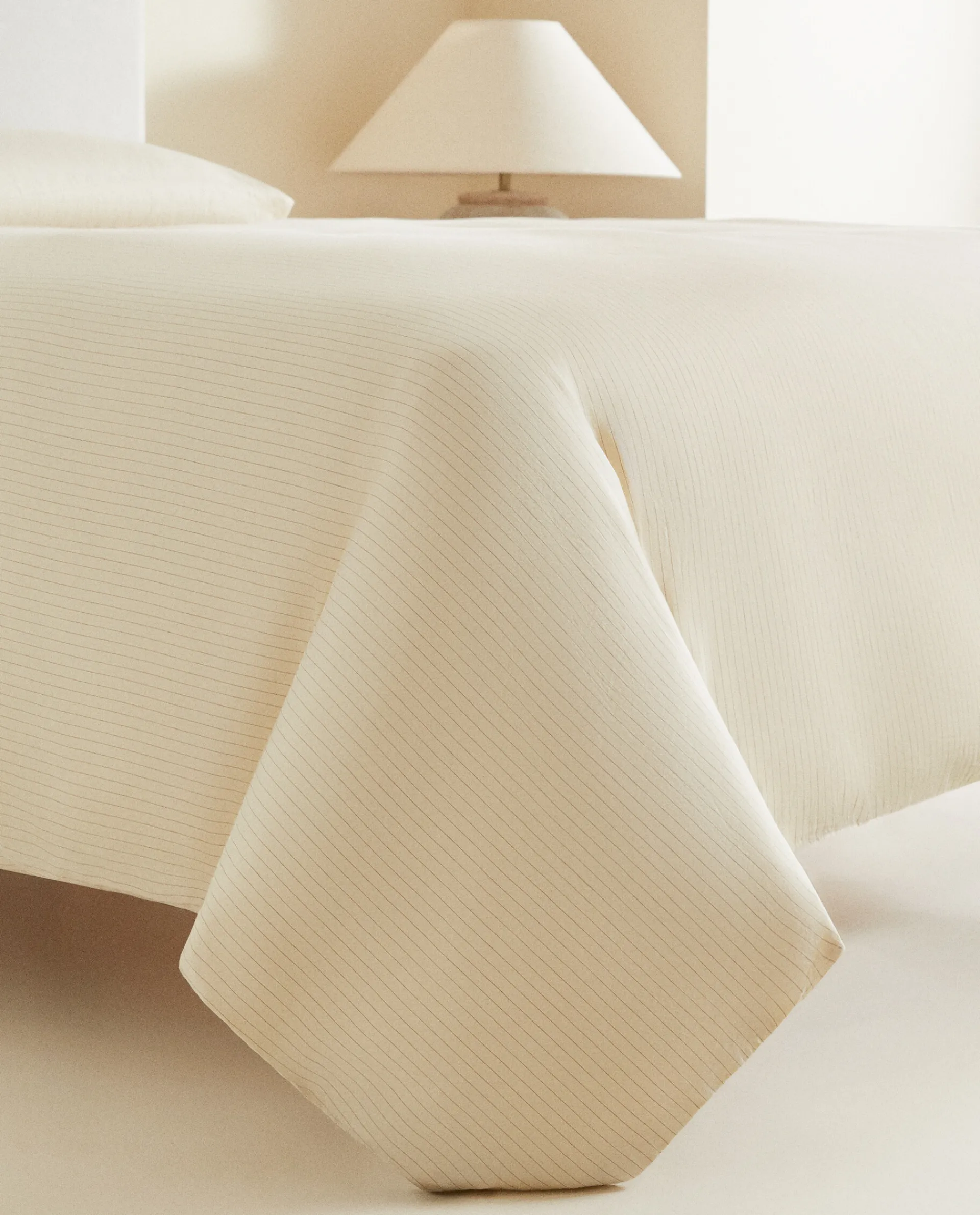 Duvet Covers*ZARA Home (300 Thread Count) Striped Washed Sateen Duvet Cover Butter Yellow