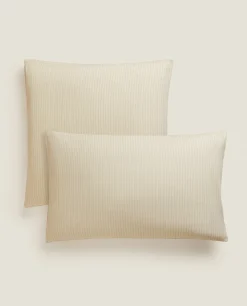 Pillowcases*ZARA Home (300 Thread Count) Striped Washed Sateen Pillowcase Butter Yellow