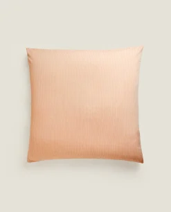 Pillowcases*ZARA Home (300 Thread Count) Striped Washed Sateen Pillowcase Coral