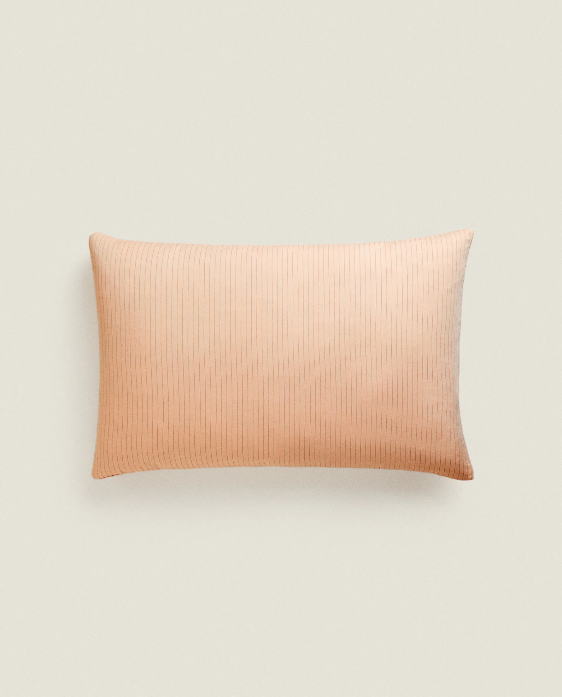 Pillowcases*ZARA Home (300 Thread Count) Striped Washed Sateen Pillowcase Coral