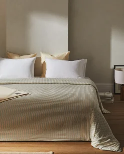 Duvet Covers*ZARA Home (300 Thread Count) Striped Washed Sateen Duvet Cover Butter Yellow