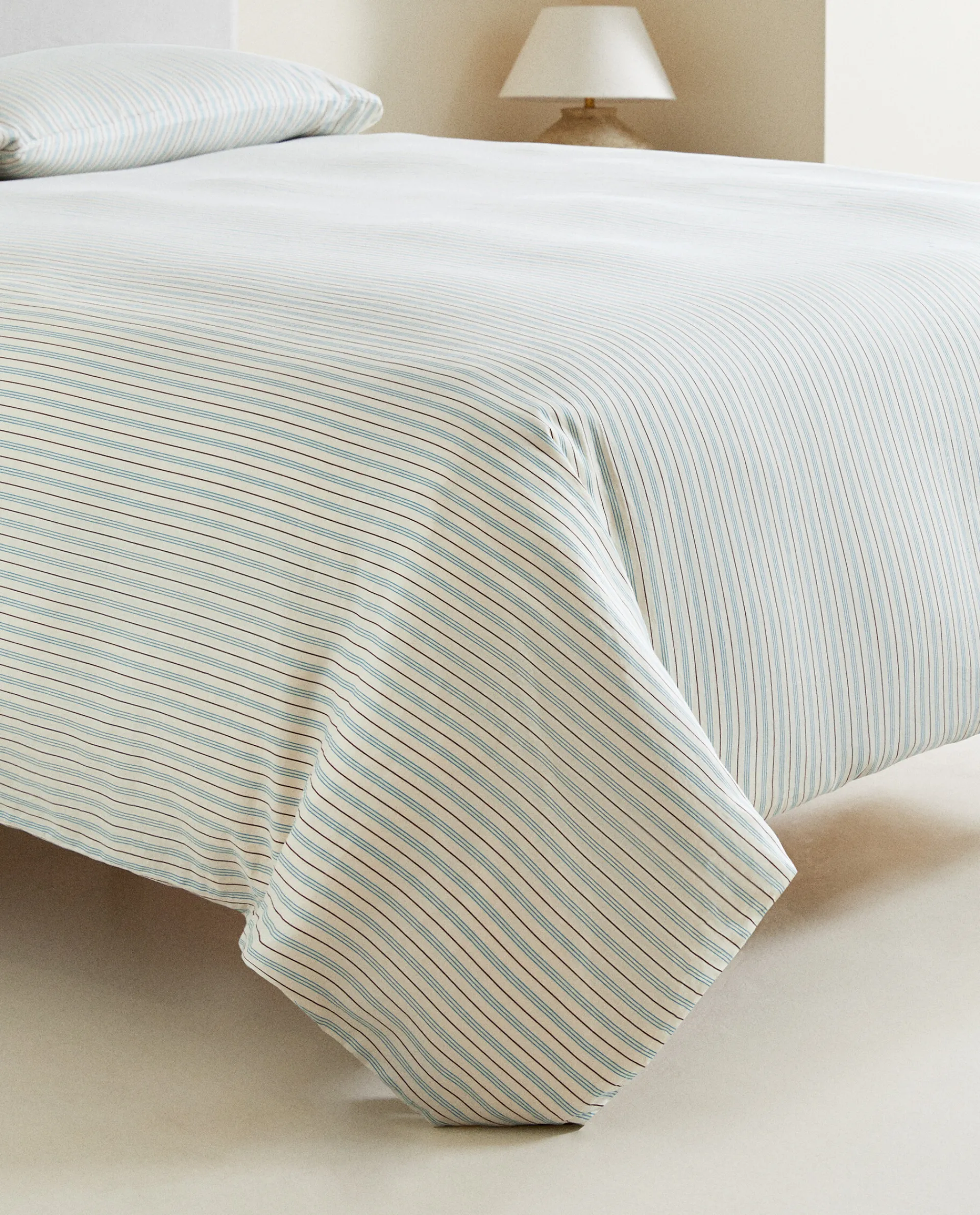 Duvet Covers*ZARA Home (300 Thread Count) Striped Washed Sateen Duvet Cover Butter Yellow