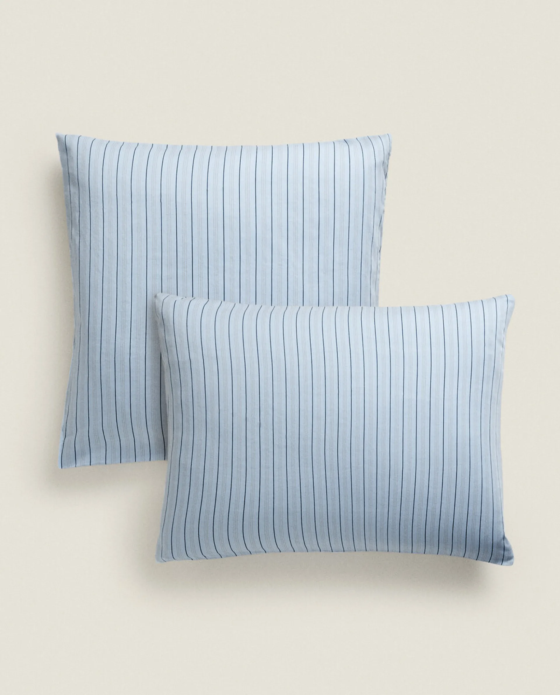 Pillowcases*ZARA Home (300 Thread Count) Striped Washed Sateen Pillowcase Blue