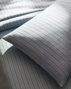 Pillowcases*ZARA Home (300 Thread Count) Striped Washed Sateen Pillowcase Blue