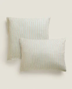 Pillowcases*ZARA Home (300 Thread Count) Striped Washed Sateen Pillowcase Butter Yellow