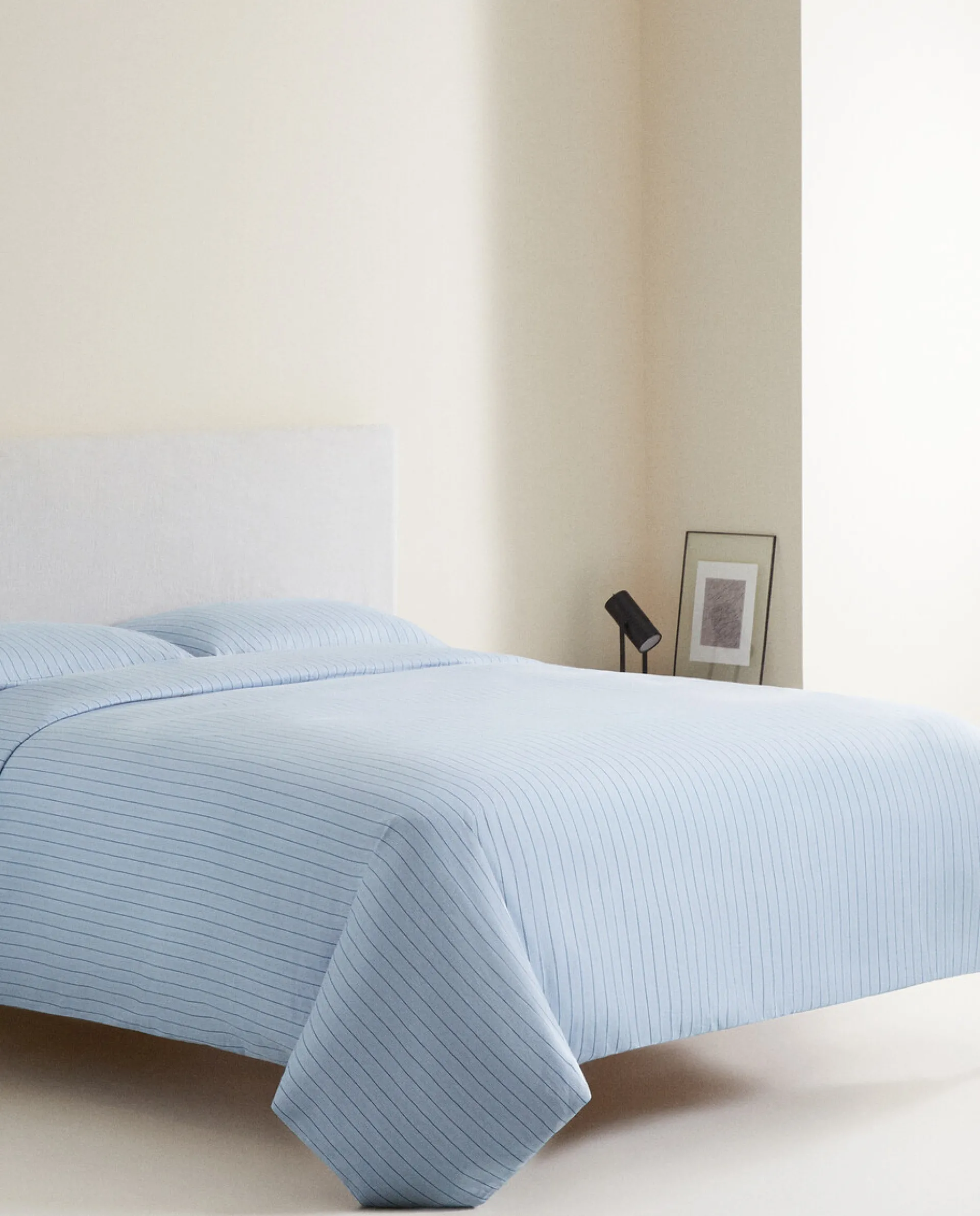 Duvet Covers*ZARA Home (300 Thread Count) Striped Washed Sateen Duvet Cover Blue