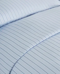 Duvet Covers*ZARA Home (300 Thread Count) Striped Washed Sateen Duvet Cover Blue