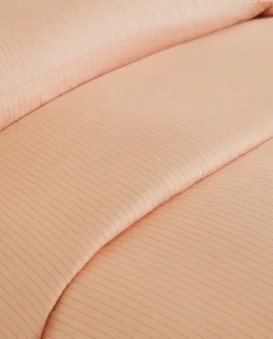 Duvet Covers*ZARA Home (300 Thread Count) Striped Washed Sateen Duvet Cover Coral