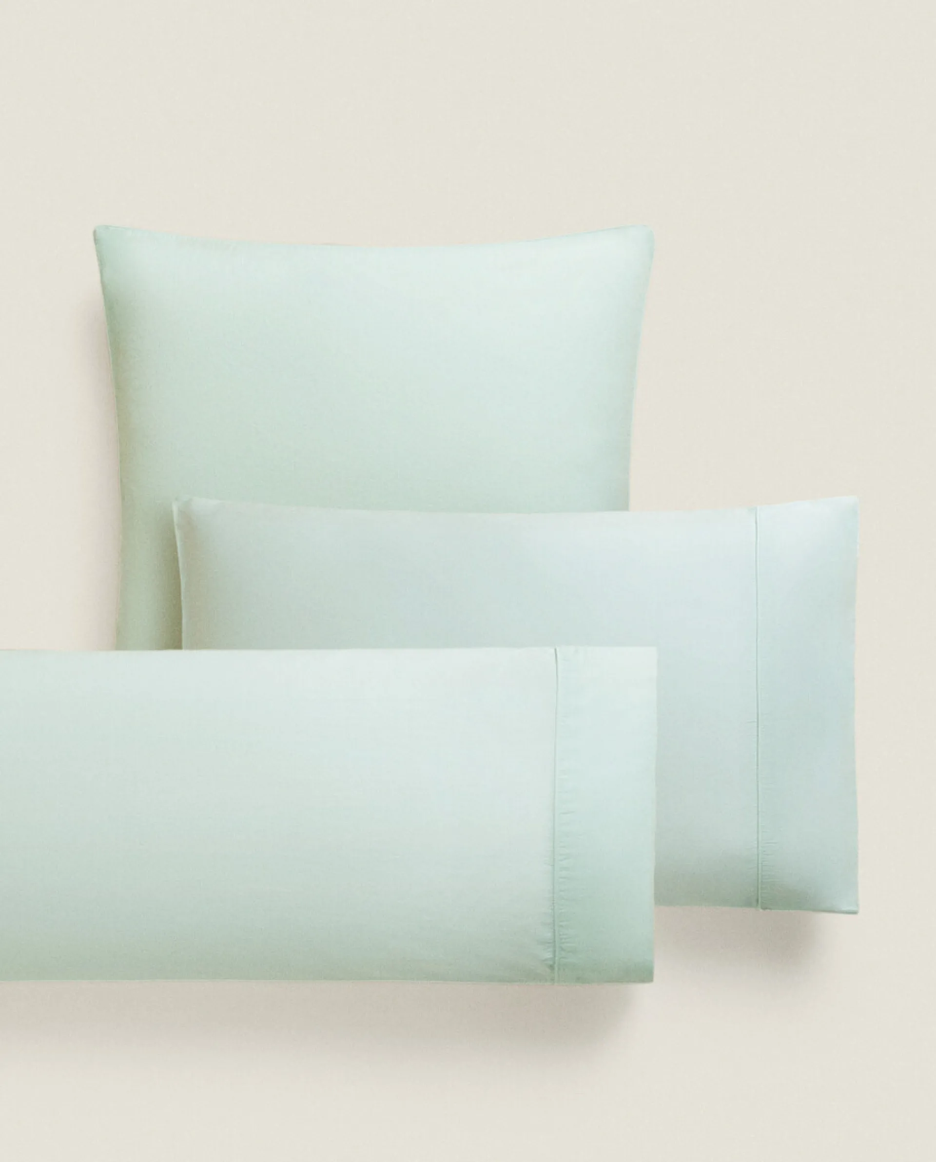 Pillowcases*ZARA Home (300 Thread Count) Washed Sateen Pillowcase Green