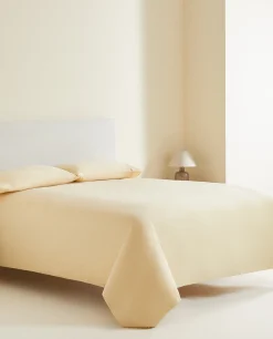 Flat Sheets*ZARA Home (300 Thread Count) Washed Sateen Flat Sheet Butter Yellow