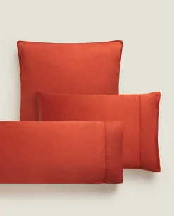 Pillowcases*ZARA Home (300 Thread Count) Washed Sateen Pillowcase Coral